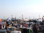 Rügen / Sassnitz - Fischereihafen, im Hintergrund Bäderschiffe an der Ostmole