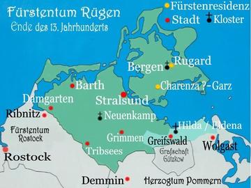 Fürstentum Rügen Ende des 13. Jahrhunderts