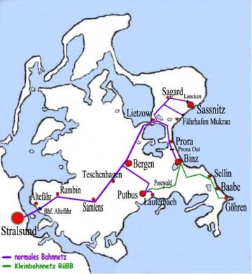 Rügen - Bahnnetz